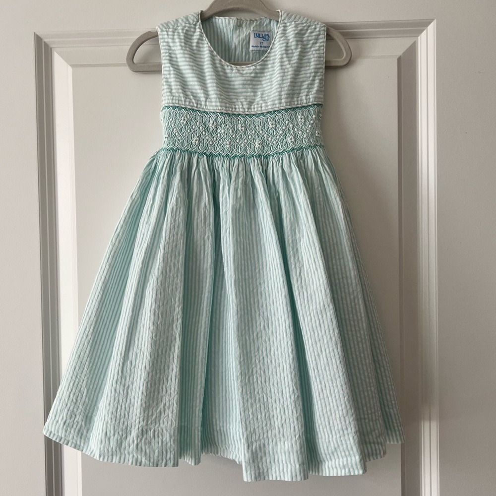 Beautiful Smocked Seersucker Dress by Luli & Me